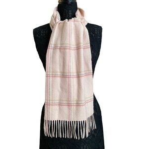 Nordstrom Baby Pastel Pink Plaid Cashmere Scarf Wrap